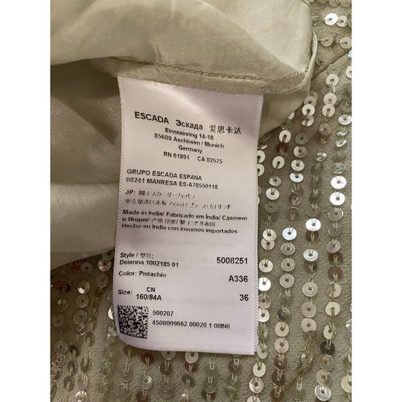 Escada Deienna Sequin Cocktail Dress US 6 100% Silk Open Back Formal Glam Party - Picture 10 of 16